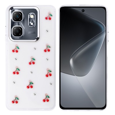 Bal-z İnfinix Hot 50i Kılıf Airbag Tasarımlı Simli Şeffaf Zore Kutup Kapak