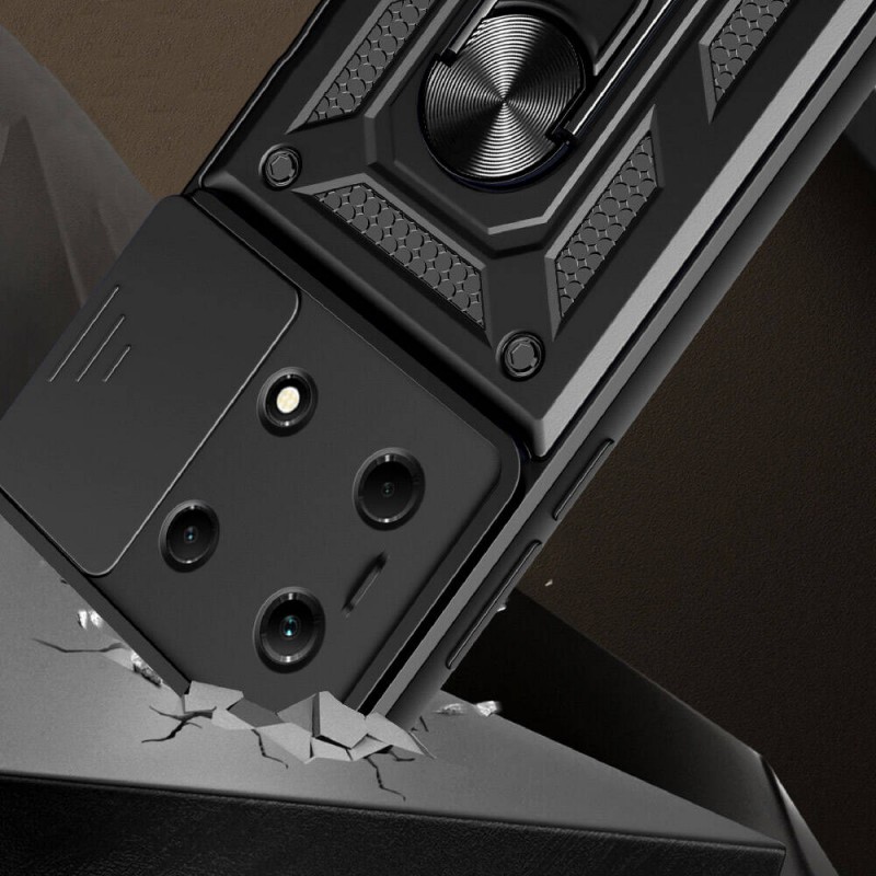 Bal-z İnfinix Note 30 4G Kılıf Magnetik Standlı Kamera Korumalı  Sürgülü Vega Kapak