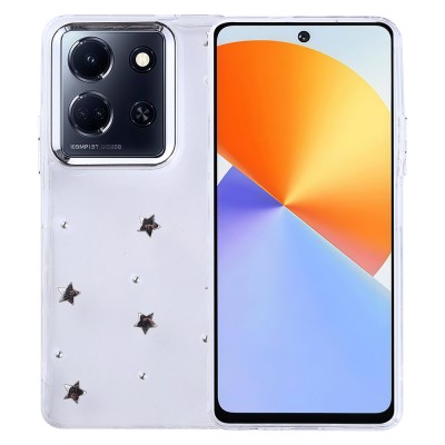 Bal-z İnfinix Note 30 5G Kılıf Airbag Tasarımlı Simli Şeffaf Zore Kutup Kapak