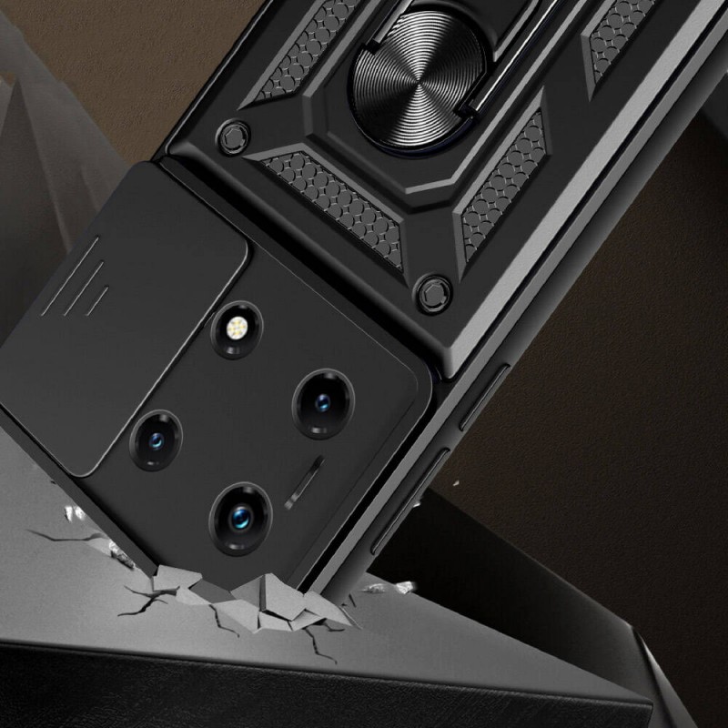 Bal-z İnfinix Note 30 Pro Kılıf Magnetik Standlı Kamera Korumalı  Sürgülü Vega Kapak