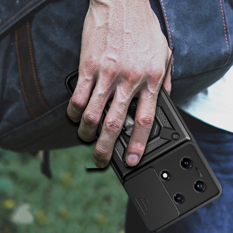 Bal-z İnfinix Note 30 Pro Kılıf Magnetik Standlı Kamera Korumalı  Sürgülü Vega Kapak