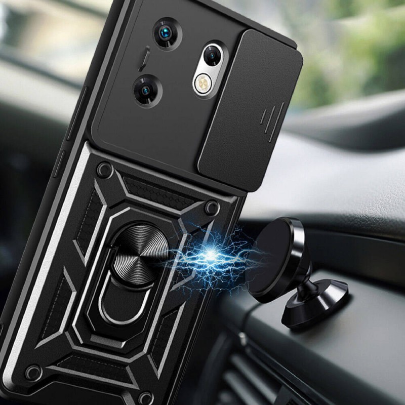 Bal-z İnfinix Zero 30 4G Kılıf Magnetik Standlı Kamera Korumalı  Sürgülü Vega Kapak