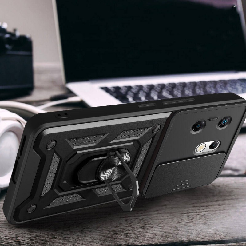 Bal-z İnfinix Zero 30 4G Kılıf Magnetik Standlı Kamera Korumalı  Sürgülü Vega Kapak