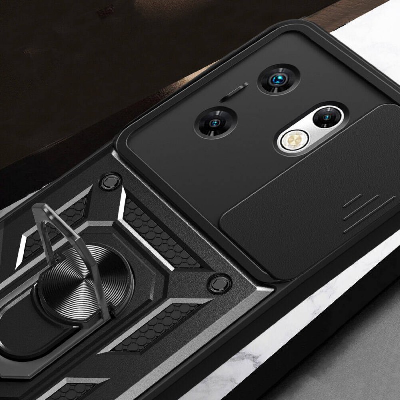 Bal-z İnfinix Zero 30 4G Kılıf Magnetik Standlı Kamera Korumalı  Sürgülü Vega Kapak