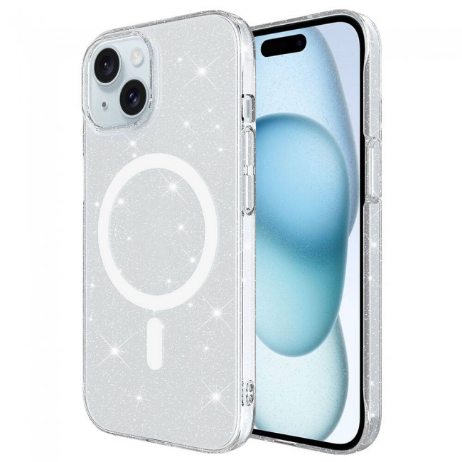 iPhone 15 Kılıf Zore Magsafe Şarj Özellikli Simli Şeffaf Arka Yüzey Erdos Silikon Kapak iPhone 15 Kılıf Zore Magsafe Şarj Özellikli Simli Şeffaf Arka Yüzey Erdos Silikon Kapak