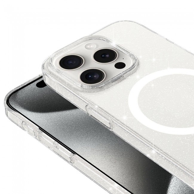 iPhone 15 Pro Kılıf Zore Magsafe Şarj Özellikli Simli Şeffaf Arka Yüzey Erdos Silikon Kapak iPhone 15 Pro Kılıf Zore Magsafe Şarj Özellikli Simli Şeffaf Arka Yüzey Erdos Silikon Kapak