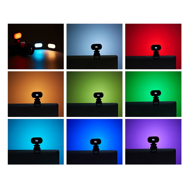 Bal-z Jmary FM-16RGB Mandallı Dijital LED Göstergeli Telefon-Kamera Üstü RGB Lamba 750mAh
