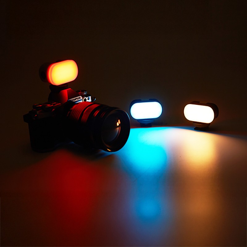 Bal-z Jmary FM-16RGB Mandallı Dijital LED Göstergeli Telefon-Kamera Üstü RGB Lamba 750mAh