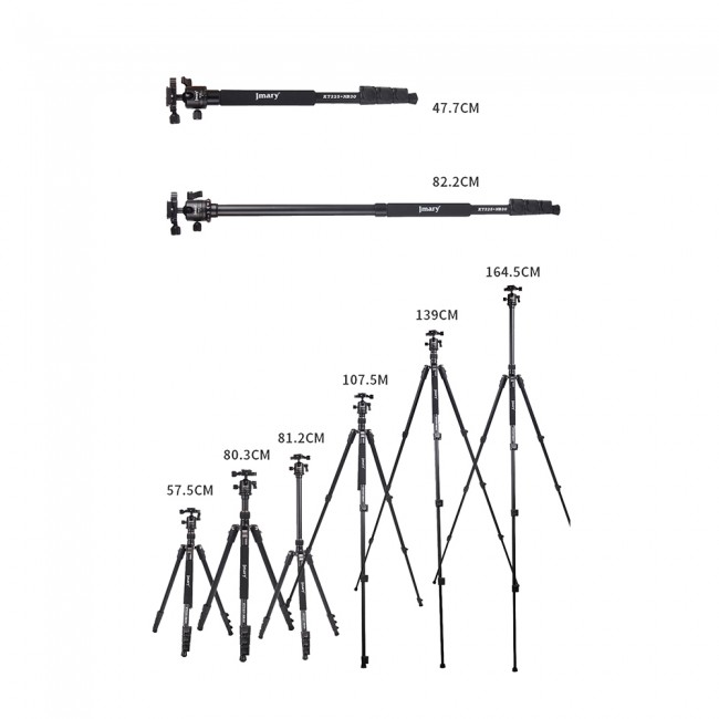 Jmary KT3255NB30 3 Kademeli 164.5cm Fonksiyonel Ayrılabilir Monopod Tasarım Başlıklı Tripod Jmary KT3255NB30 3 Kademeli 164.5cm Fonksiyonel Ayrılabilir Monopod Tasarım Başlıklı Tripod