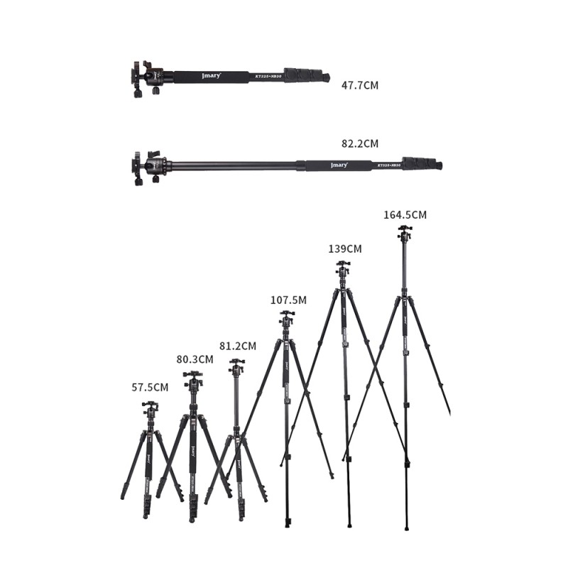Bal-z Jmary KT3255NB30 3 Kademeli 164.5cm Fonksiyonel Ayrılabilir Monopod Tasarım Başlıklı Tripod