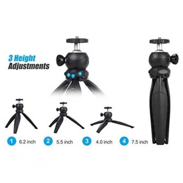 Jmary MT-20 Tripod 360 Derece Oynar Başlıklı Çok Yönlü Kısa Telefon Sabitleyici 16 cm