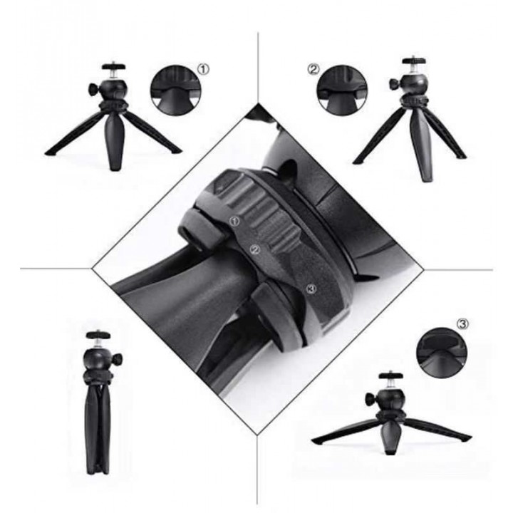 Jmary MT-20 Tripod 360 Derece Oynar Başlıklı Çok Yönlü Kısa Telefon Sabitleyici 16 cm