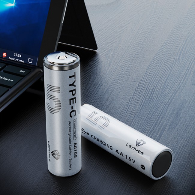 Lenyes AA105 Type-C Şarj Portlu Şarj Edilebilir AA Lityum-ion Pil 2800mWh 1.5V 2 Adet Lenyes AA105 Type-C Şarj Portlu Şarj Edilebilir AA Lityum-ion Pil 2800mWh 1.5V 2 Adet