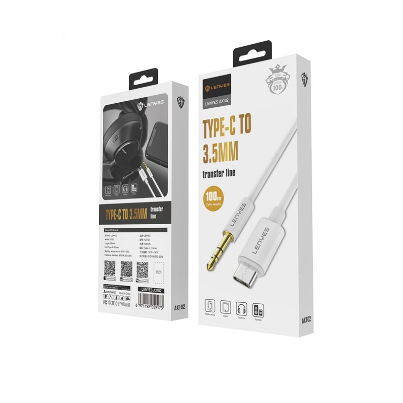 Bal-z Lenyes AX102 Type-C to 3.5mm AUX Audio Kablo 1M
