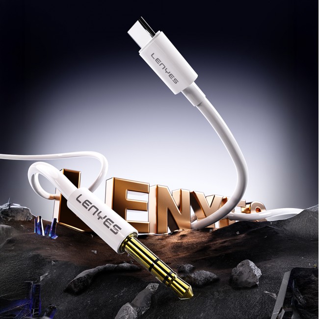 Lenyes AX102 Type-C to 3.5mm AUX Audio Kablo 1M Lenyes AX102 Type-C to 3.5mm AUX Audio Kablo 1M