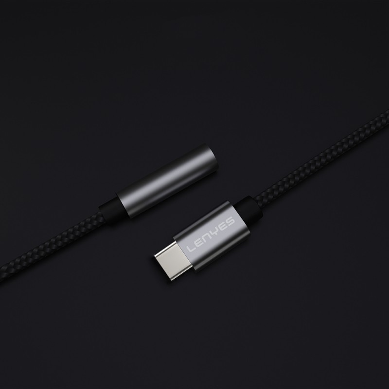 Bal-z Lenyes AX105 Type-C to 3.5mm Aux Çevirici Örgülü Ses Adaptörü