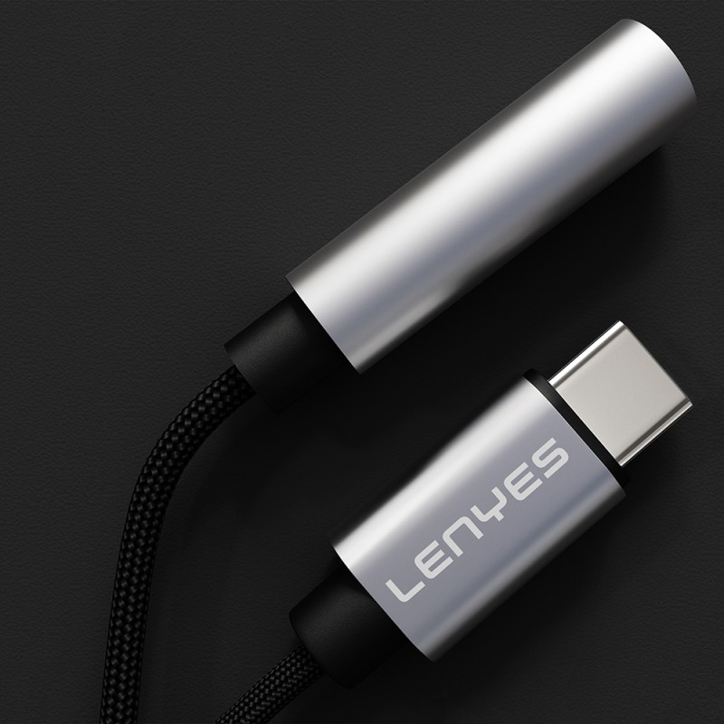 Bal-z Lenyes AX105 Type-C to 3.5mm Aux Çevirici Örgülü Ses Adaptörü