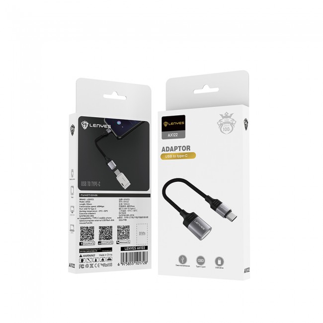 Lenyes AX122 USB to Type-C Dönüştürücü OTG Kablo Lenyes AX122 USB to Type-C Dönüştürücü OTG Kablo