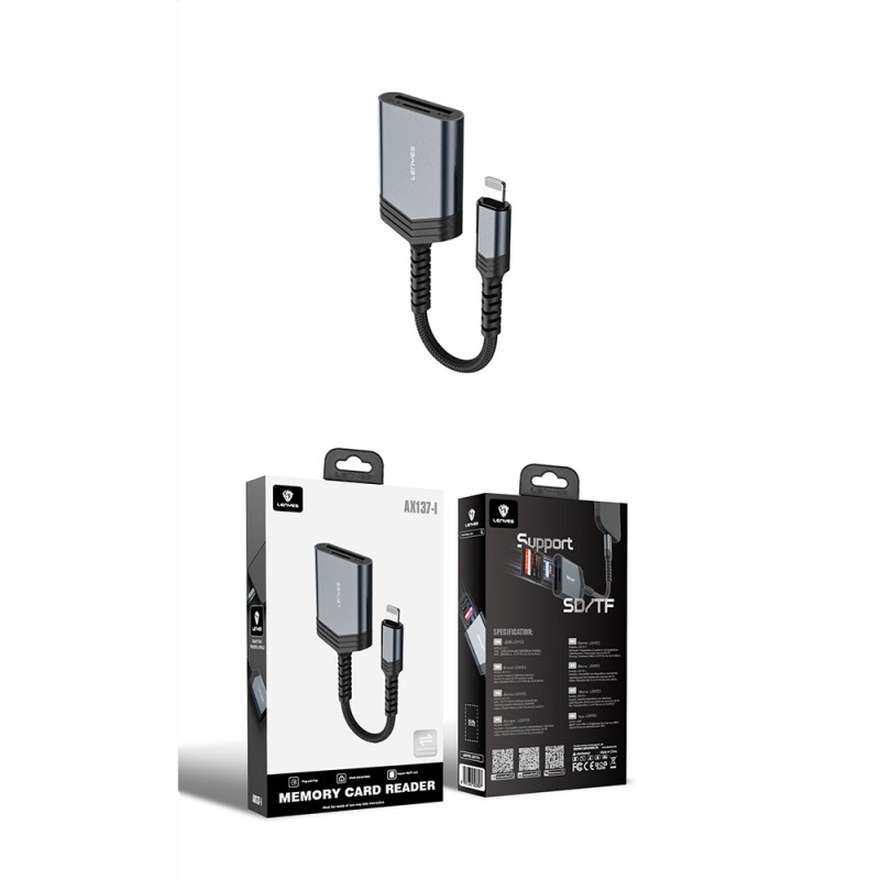 Bal-z Lenyes AX137 2in1 Lightning to TF/SD Kart Çevirici Dönüştürücü