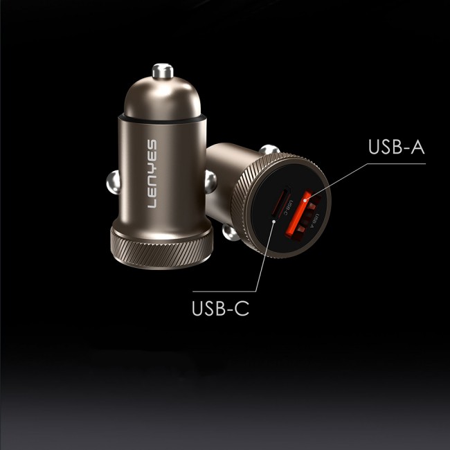 Lenyes CA57 Hızlı Şarj Özellikli Dual Type-C + USB-A Portlu Mini Araç Şarj Aleti 30W Lenyes CA57 Hızlı Şarj Özellikli Dual Type-C + USB-A Portlu Mini Araç Şarj Aleti 30W