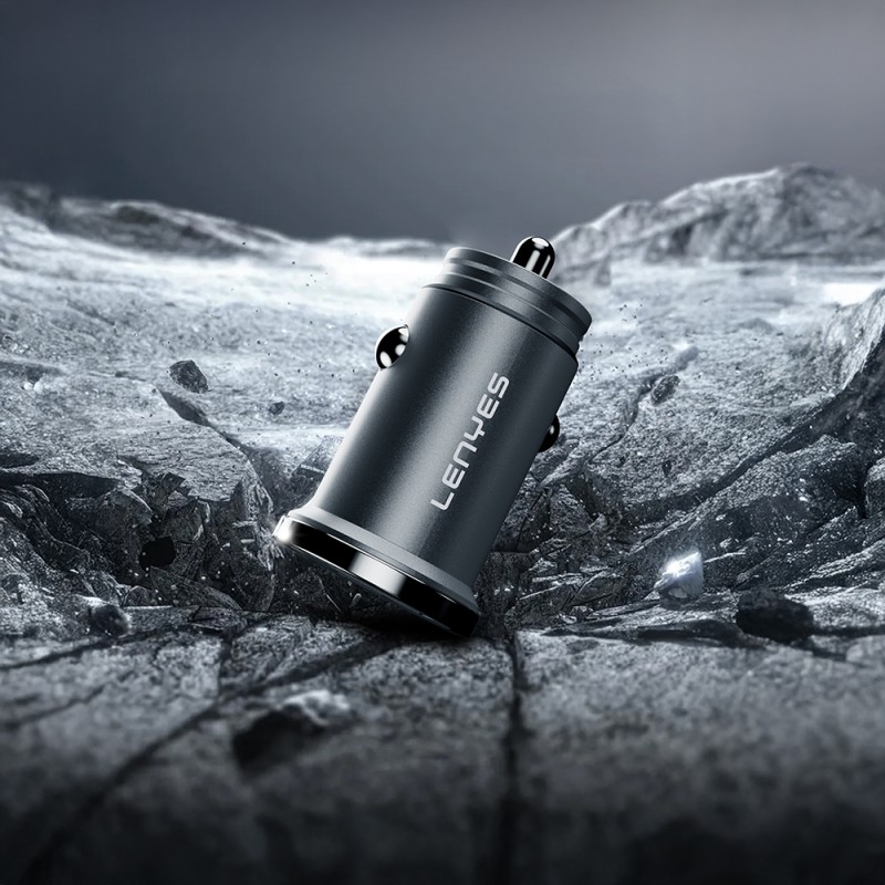 Bal-z Lenyes CA60 Hızlı Şarj Özellikli Dual Type-C + USB-A Portlu Mini Araç Şarj Aleti PD 45W