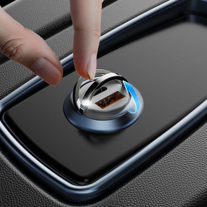 Bal-z Lenyes CA60 Hızlı Şarj Özellikli Dual Type-C + USB-A Portlu Mini Araç Şarj Aleti PD 45W