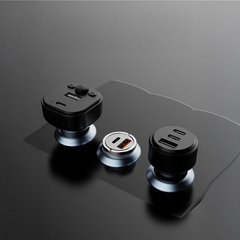 Bal-z Lenyes CA60 Hızlı Şarj Özellikli Dual Type-C + USB-A Portlu Mini Araç Şarj Aleti PD 45W