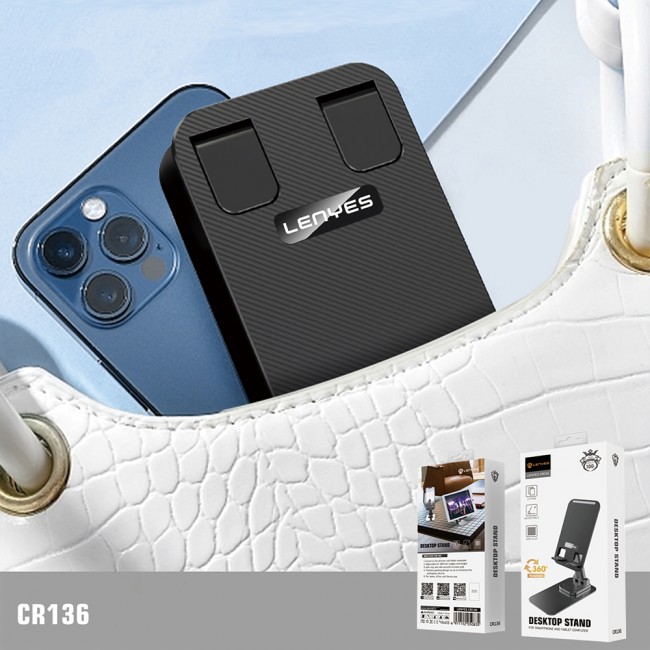 Lenyes CR136 Ayarlanabilir Katlanabilir 360° Dönebilen Telefon ve Tablet Standı Lenyes CR136 Ayarlanabilir Katlanabilir 360° Dönebilen Telefon ve Tablet Standı