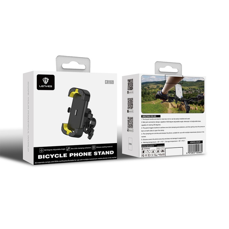 Bal-z Lenyes CR169 Sarsıntı Önleyici 360 Derece Ayarlanabilir Bisiklet ve Motosiklet Telefon Tutucu