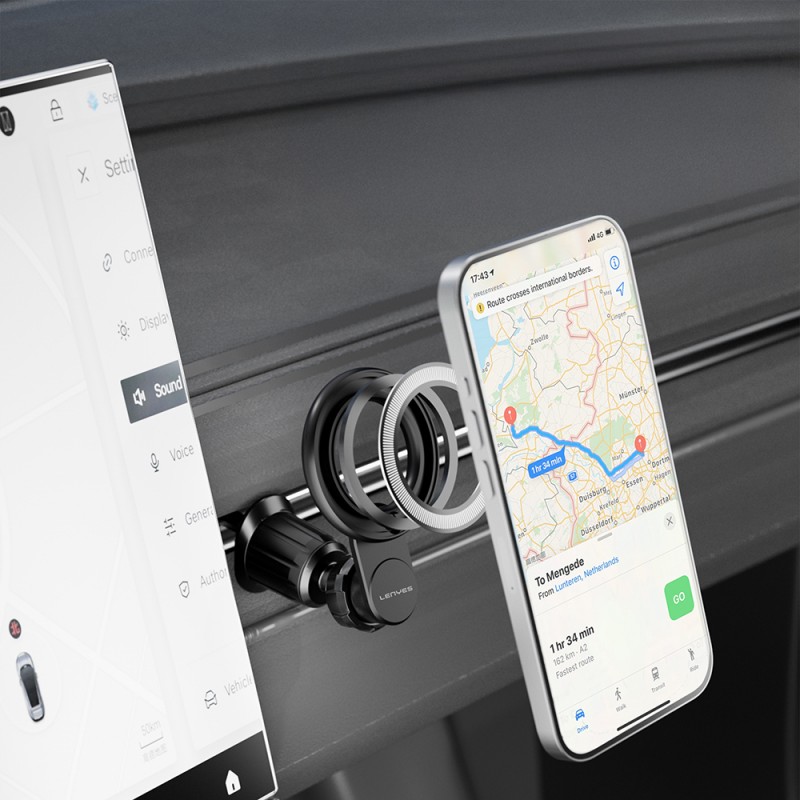 Bal-z Lenyes CR183 M-safe Magnetik Özellikli 360 Derece Dönebilen Havalandırma Tasarım Araç Telefon Tutucu