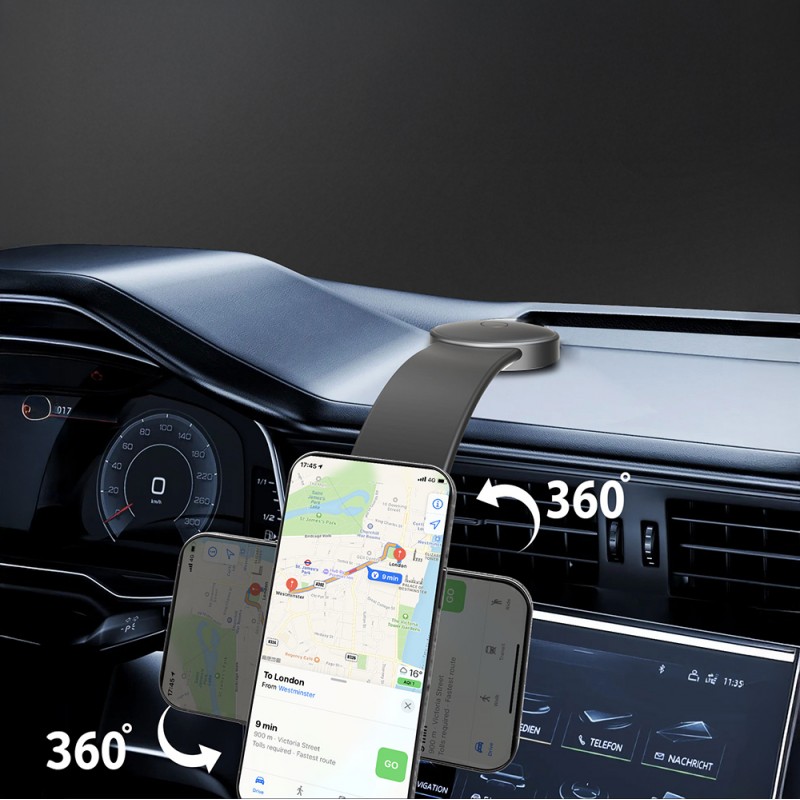 Bal-z Lenyes CR185 Magnetik M-safe Uyumlu Bükülebilen Eğimi ve Düz Zemin Araç Telefon Tutucu