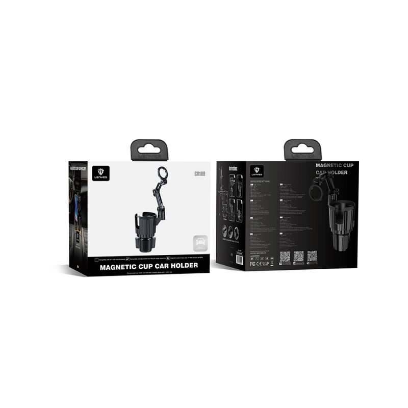 Bal-z Lenyes CR189 360 Derece Dönebilen 2 in 1 Araç Telefon Tutucu ve Bardak Tutucu