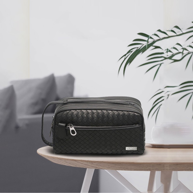 Bal-z Lenyes LB527 Tomas Serisi Dokuma PU Mat Deri Bilek Tasarımlı Çizilmeye Karşı Dayanıklı Aksesuar Çantası