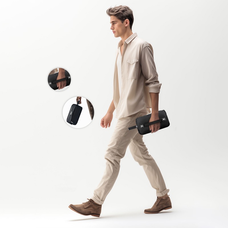 Bal-z Lenyes LB551 Voyagers Serisi 1200D Polyester Kumaş Bilek Askı Kayışlı Mobil Aksesuar Çantası