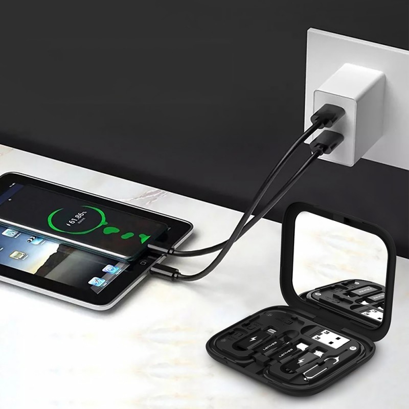 Bal-z Lenyes LB602 6in1 Type-C to Type-C Kablolu 60W Çevirici Adaptör Seti Standlı Saklama Kutusu