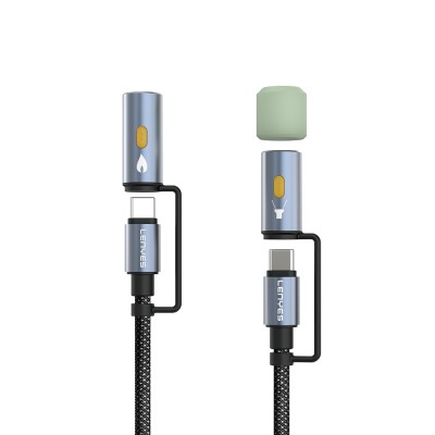 Bal-z Lenyes LC111 Çoklu Şarj Kablolu Fener Ve Çakmaklık Özellikli 4in1 Kablo 60W 1M