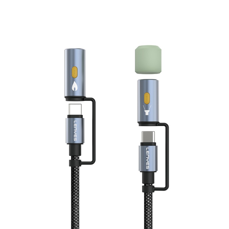 Bal-z Lenyes LC111 Çoklu Şarj Kablolu Fener Ve Çakmaklık Özellikli 4in1 Kablo 60W 1M