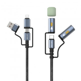 Lenyes LC112 Çoklu Şarj Kablolu Fener Ve Çakmaklık Özellikli 6in1 Kablo 240W 1M Lenyes LC112 Çoklu Şarj Kablolu Fener Ve Çakmaklık Özellikli 6in1 Kablo 240W 1M