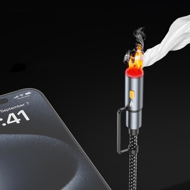 Bal-z Lenyes LC112 Çoklu Şarj Kablolu Fener Ve Çakmaklık Özellikli 6in1 Kablo 240W 1M