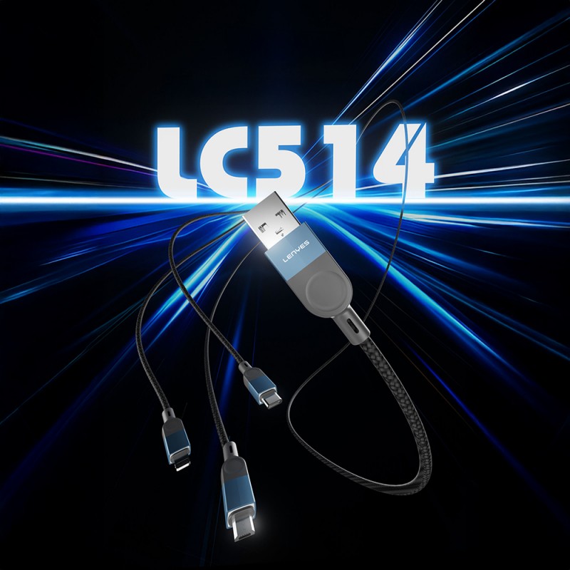 Bal-z Lenyes LC514 USB-A to Lightning Hızlı Şarj Özellikli Örgülü Data ve Şarj Kablosu 15W 1M
