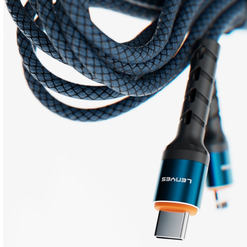 Bal-z Lenyes LC515 Type-C to Lightning Hızlı Şarj Özellikli Örgülü Data ve Şarj Kablosu 30W 1M