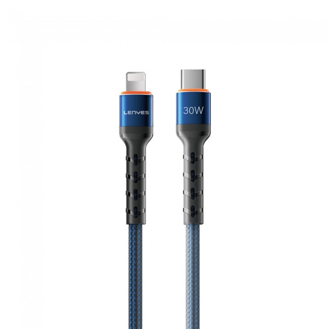 Lenyes LC515 Type-C to Lightning Hızlı Şarj Özellikli Örgülü Data ve Şarj Kablosu 30W 1M Lenyes LC515 Type-C to Lightning Hızlı Şarj Özellikli Örgülü Data ve Şarj Kablosu 30W 1M