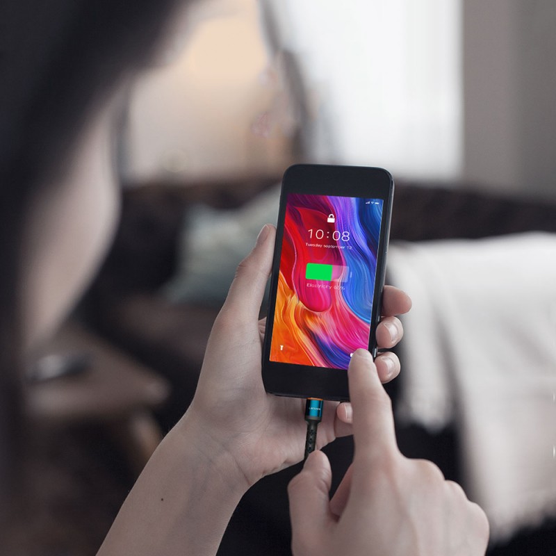 Bal-z Lenyes LC515 USB-A to Lightning Hızlı Şarj Özellikli Örgülü Data ve Şarj Kablosu 3A 1M