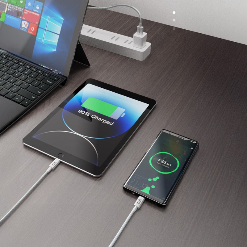 Bal-z Lenyes LC518 USB-A to Type-C 6A Örgü Tasarımlı Hızlı Şarj Özellikli Data ve Şarj Kablosu 66W 1M