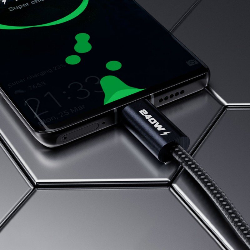 Bal-z Lenyes LC522 Type-C to Type-C Hızlı Şarj Özellikli Data ve Şarj Kablosu 240W 1.2M