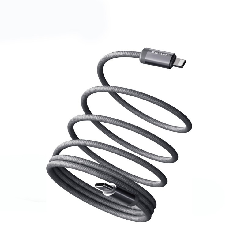 Bal-z Lenyes LC527 Spiral Magnetik Örgülü Tasarım Type-C to Lightning Hızlı Şarj Özellikli Data ve Şarj Kablosu 27W 1M