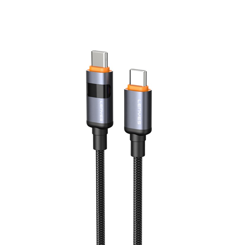 Bal-z Lenyes LC529 Type-C to Type-C LED Dijital Göstergeli Hızlı Şarj Özellikli Data ve Şarj Kablosu 100W 1M