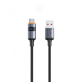 Lenyes LC529 USB-A to Type-C LED Dijital Göstergeli Hızlı Şarj Özellikli Data ve Şarj Kablosu 66W 1M Lenyes LC529 USB-A to Type-C LED Dijital Göstergeli Hızlı Şarj Özellikli Data ve Şarj Kablosu 66W 1M