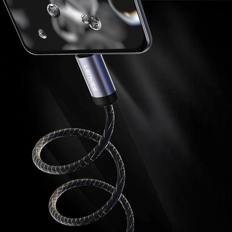 Bal-z Lenyes LC537 Type-C to Lightning Hızlı Şarj Özellikli Örgülü Data ve Şarj Kablosu 27W 1M