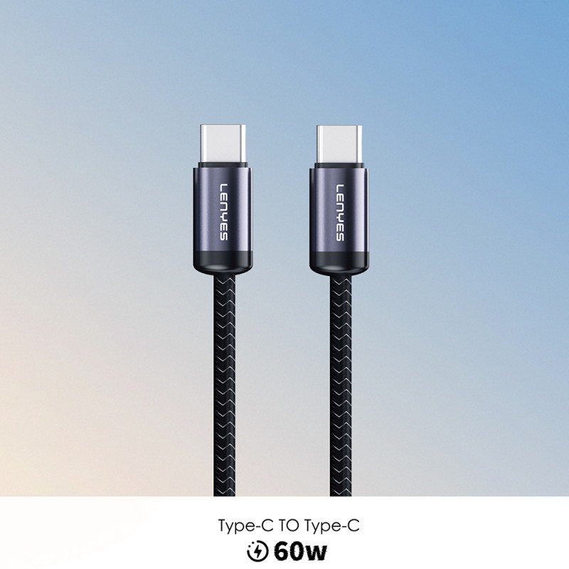 Bal-z Lenyes LC537 Type-C to Type-C Hızlı Şarj Özellikli Örgülü Data ve Şarj Kablosu 60W 1M